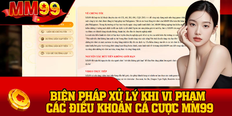 Biện pháp xử lý khi vi phạm các điều khoản cá cược MM99