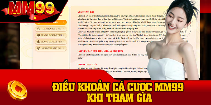 Điều khoản cá cược MM99 khi tham gia