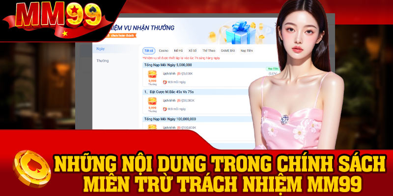 Những nội dung trong chính sách miễn trừ trách nhiệm MM99