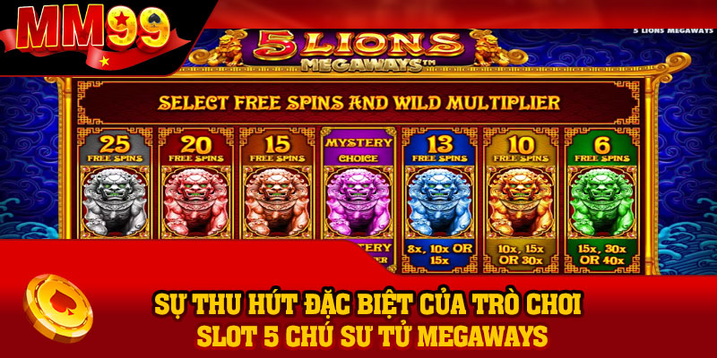 Sự thu hút đặc biệt của trò chơi slot 5 Chú Sư Tử Megaways